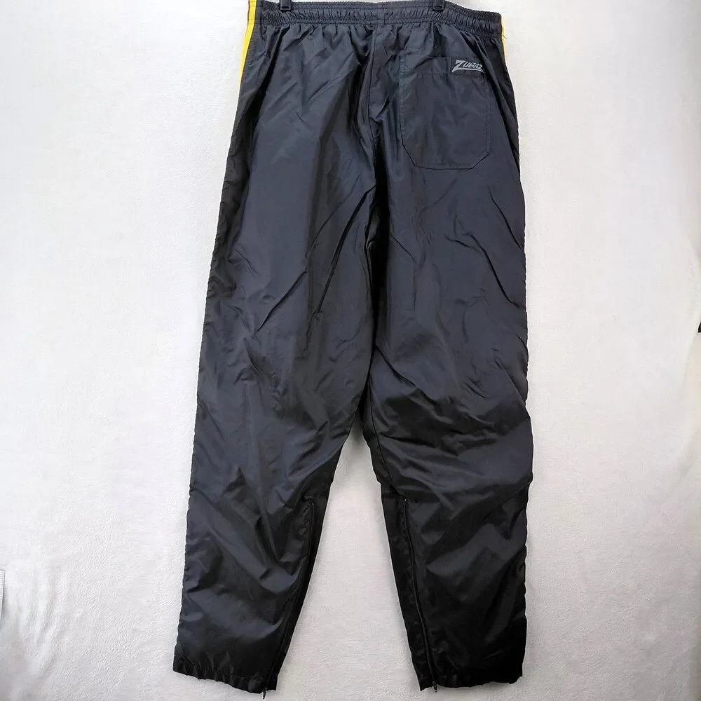 VTG Minnesota Gopher Zubaz Track Sweatpants Men L Black Nylon Spellout Ankle Zip - Picture 6 of 11